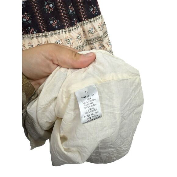 Neuflora Summer In France Midi Dress Tie Strap Floral Smocked Womens Large - Picture 9 of 9